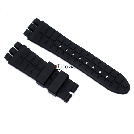Каучуковый ремешок для часов Swatch Irony The Chrono черный RKS-001 - 6